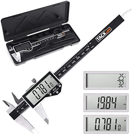 Tacklife IP54 Waterproof Digital Caliper 150mm 0-6" Vernier Caliper with ±0.02mm/0.001" Accuracy,Lock Screw,mm/inch/F Interchange,Zero Setting Button and Super Clear Display | DC04