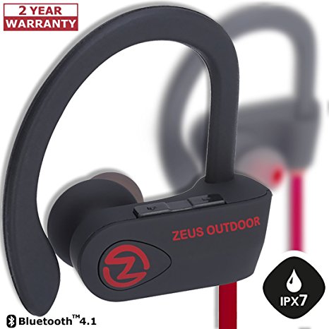 Bluetooth Headphones ZEUS OUTDOOR, HD Stereo Noise Cancelling Wireless Earbuds, Waterproof IPx7, Earphones with Mic, Secure-Fit Headset, Best for Running, Workout Earbuds, with Case, Best Friend Gifts