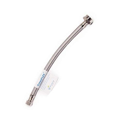 Westbrass T1622B 1/2" x 16" Toilet Supply Line with Ballcock Nut, Stainless Steel