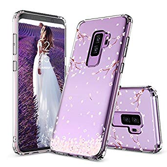 Galaxy S9 Plus Case, Galaxy S9 Plus Case for Girls, MOSNOVO Cherry Blossom Floral Printed Flower Pattern Clear Design Case with TPU Gel Bumper Protective Case Cover for Samsung Galaxy S9 Plus (2018)