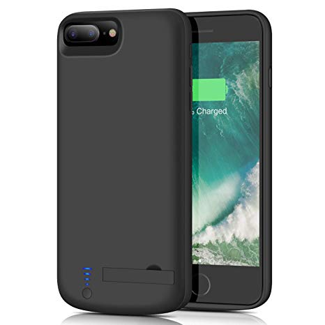 Battery Case for iPhone 8 Plus / 7 Plus, Upgraded Smtqa [8000mAh] Portable Protective Charging Case for iPhone 8Plus & 7Plus Extended Backup Charger (5.5 inch)- Black