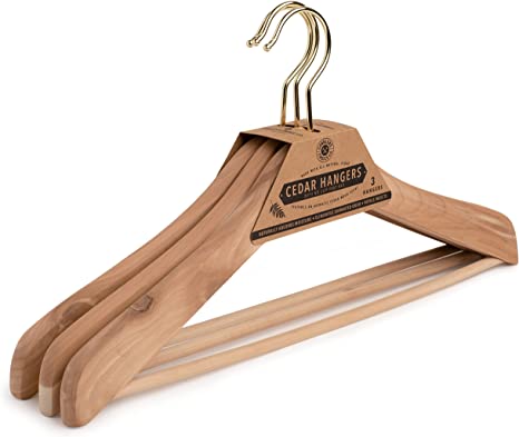 Cobbler's Choice Cedar Hanger (3-Pack), Naturally Absorbs Moisture, Eliminates Unwanted Odor, & More