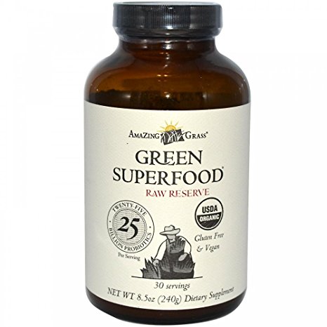 Amazing Grass Raw Reserve Green Superfood 25 Billion Probiotics ( Packaging design may vary from website )