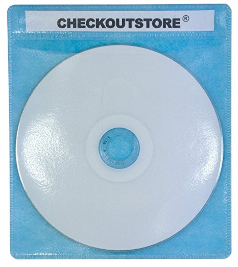 (200) CheckOutStore PREMIUM CD Double-sided Storage Plastic Sleeve (Blue)