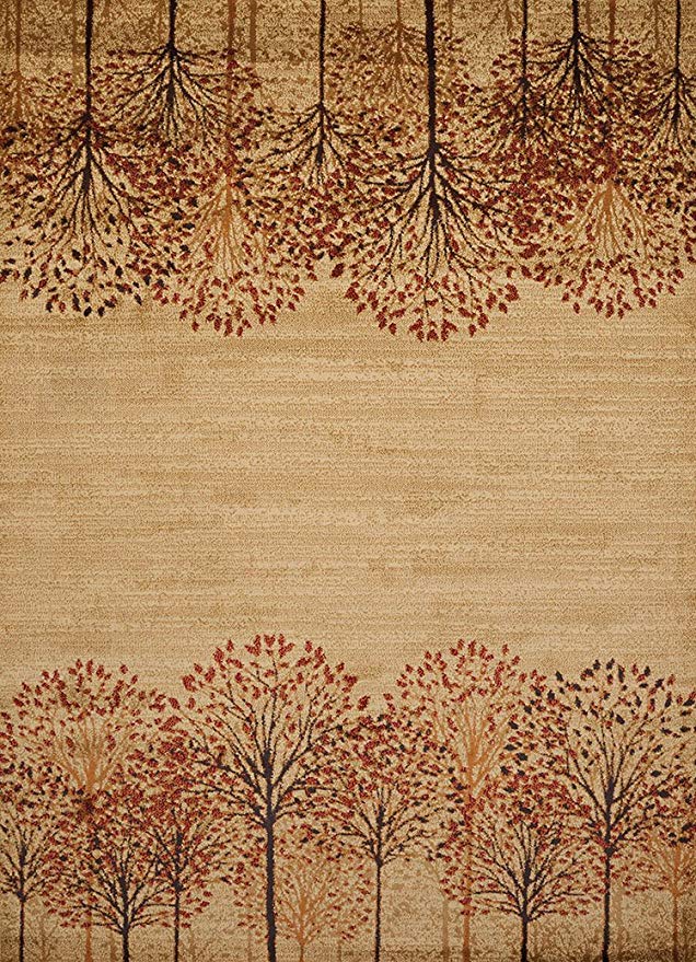 United Weavers of America Affinity Tree Blossom Area Rug - 5ft. 3in. x 7ft. 2in., Natural, Machine Made Rug with Twisted Heatset Construction
