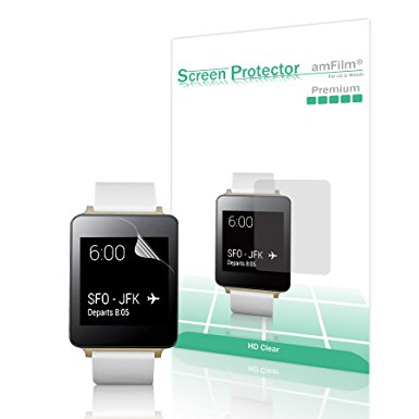amFilm - LG G Watch Screen Protector HD Clear (Invisible) Premium (5-Pack)