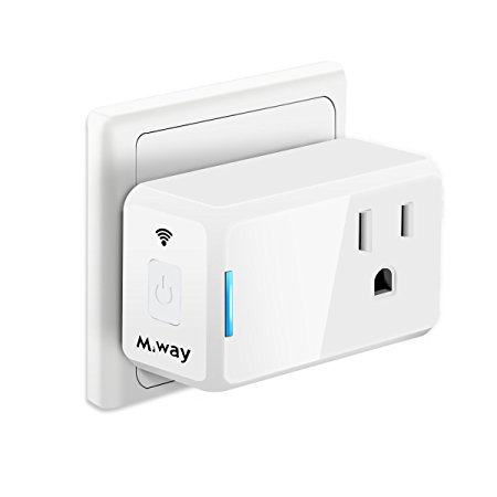 Mini Wi-Fi Smart Plug, M.Way Smart Switch Outlet Socket Cellphone Wireless Remote Control From Anywhere, Works with Amazon Alexa, No Hub Required, with Timer Function For Most Household Appliances