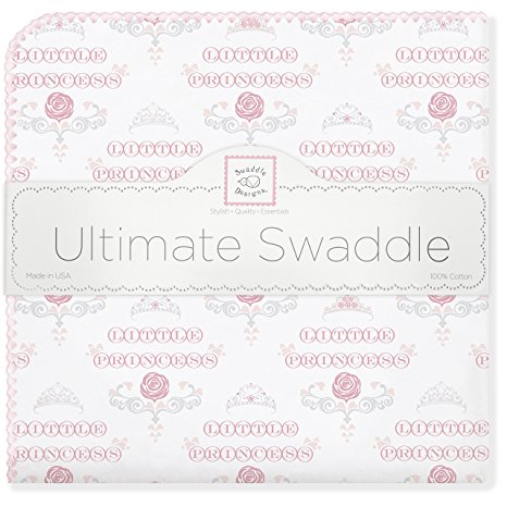 SwaddleDesigns Ultimate Receiving Blanket, Little Princess, Pastel Pink