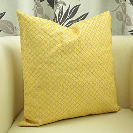 Benfan® Decorative Pillow Covers Yellow Pillowcase for Sofa Throw Pillow Covers Woven Pattern 20x20