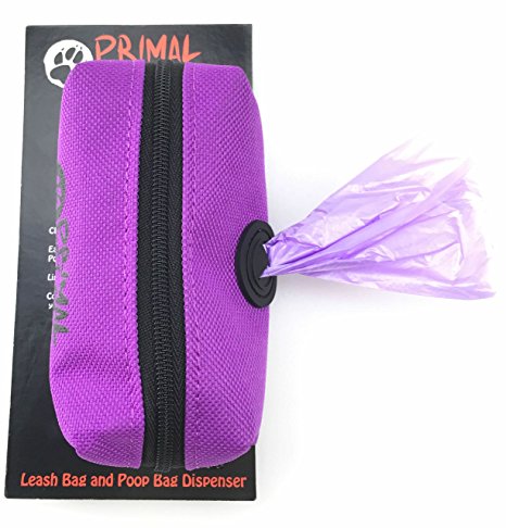 Dog Poop Bag Holder, Leash Attachment Dispenser, 20 Bags Included Roll, Lightweight, Fits Any Dogs Lead, For Easy, Responsible Doggy Walking
