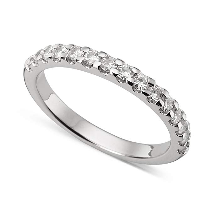 Forever Classic Round Brilliant Cut 2.0mm Moissanite Wedding Band, 0.45cttw DEW by Charles & Colvard