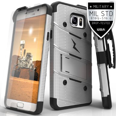 Galaxy Note 5 N920A Case, Zizo® Bolt Cover [.33mm 9H Tempered Glass Screen Protector] Included [Military Grade] Armor Case Kickstand Holster Clip