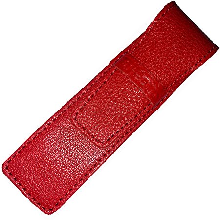 Diloro e-Cigarette Case Pencil Holder Full Grain Thick Buffalo leather Single Pen Pouch Red