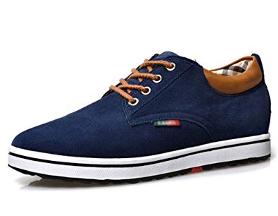 ailishabroy Men's Genuine Suede Leather Elevator Shoe Men Height Increasing Lace Up Casual Shoes