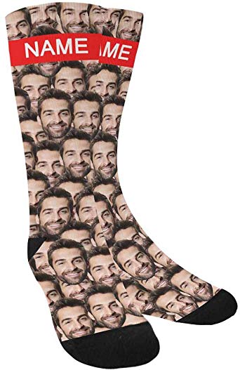 Custom Face Socks,Turn Your Photo Into I Love You Dad Crew Socks Unisex Father's Day