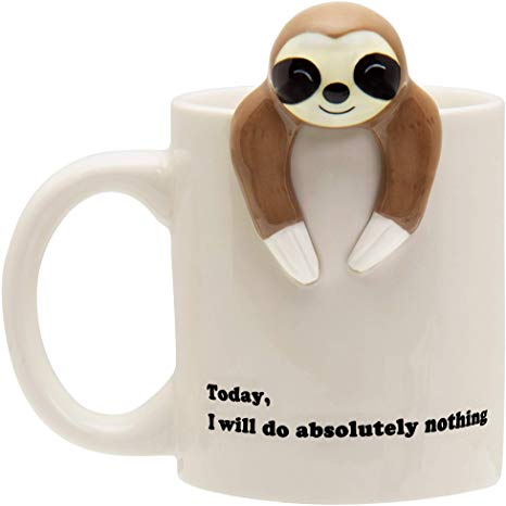 Decodyne Sloth Lazy Funny Coffee Mug, Funny Gifts for Women and Men 12 oz.
