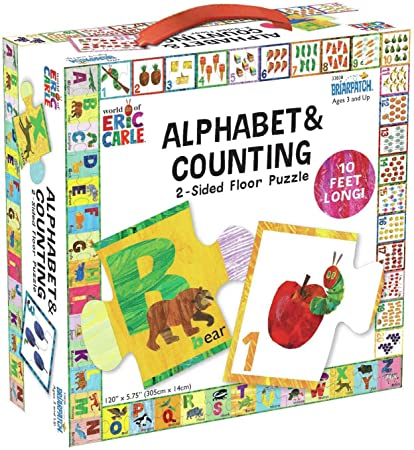 Briarpatch The World of Eric Carle ABC/123 2-Sided Floor Puzzle, Multi