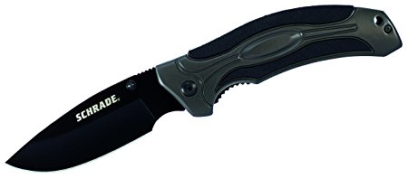 Schrade SCH205 Liner Lock Black Fully Honed Folding Knife