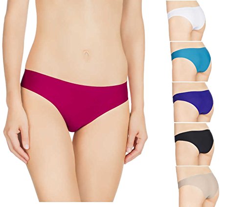 Nabtos Women Sexy Seamless invisible Bikini underwear Panties (Pack of 3 or 6)