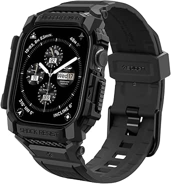 Spigen Rugged Armor Pro Designed for Apple Watch Series 10 46mm Case with Band Rugged Protective TPU Case Band (2024)