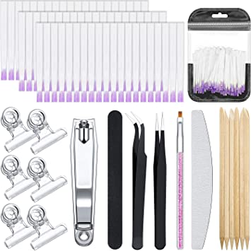 122 Pieces Fiber Nails Kit Nail Fiberglass Extension Set Nail Extension Fiber Kit for Nail Extension Fibers Quick Extension Nail Shaping Material False Nails Fake Nail Tips Manicure Salon Tool