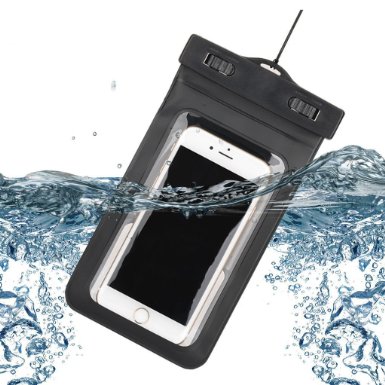 Albk Universal Waterproof,snowproof,dirtproof Case Bag/dry Bag for Iphone 6 (4.7 Inch) 5,5s,samsung,htc,up to 6-inch Diagonal,smartphone Waterproof Protector for Boating/hiking/swimming/diving Black