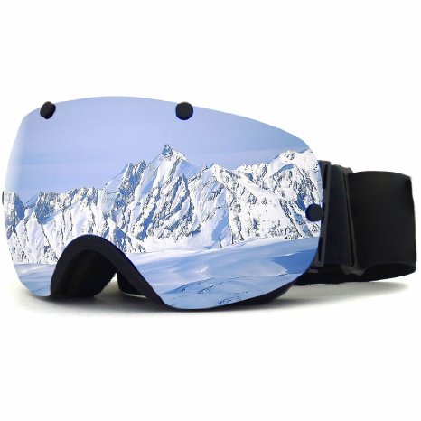 Zionor Lagopus Snowmobile Snowboard Skate Ski Goggles with Detachable Lens