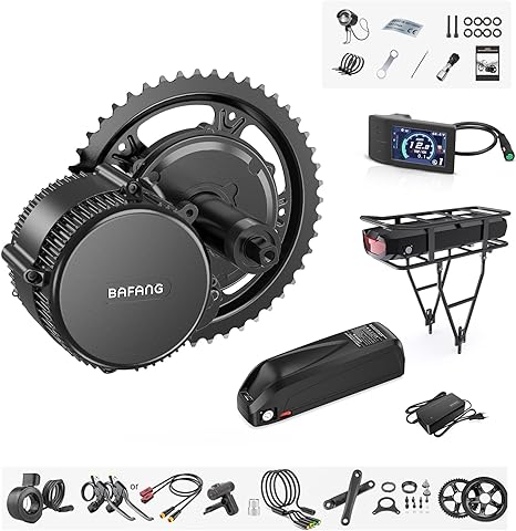 BAFANG 36V/48V 500W BBS02B E-Bike Conversion Motor Kit DIY LCD Display Electric Bike Kit with Battery and Charger