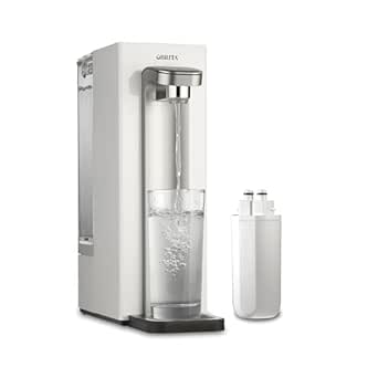 Brita Hub Compact Instant Powerful Countertop Water Filter System, Reduces 70  Contaminants, 9 Cup Water Reservoir, Includes 6 Month Carbon Block Filter, White, 87344