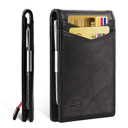 Money Clip Slim Wallet-Minimalist Bifold Front Pocket Wallet for Men,Card Holder Effective RFID Blocking