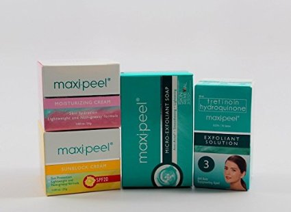 Maxi-peel Exfoliant Set (Soap, Exfolaint #3, Moisturizing & Sunblock Cream)