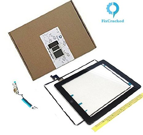 iPad 2 Screen replacementiPad 2 Front Touch Digitizer Assembly Replacement include Home Button Camera Holder  Adhesive pre-installedMiddle Frame BezelWIFI Antenna Cable Black