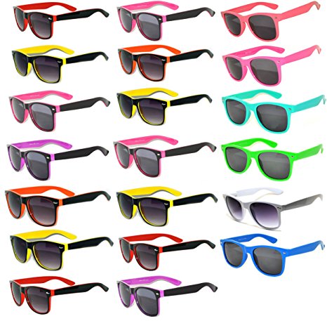 20 Pieces Per Case Wholesale Lot Glasses. Assorted Colored Frame Fashion Sunglasses.Bulk Sunglasses - Wholesale Bulk Party Glasses, Party Supplier