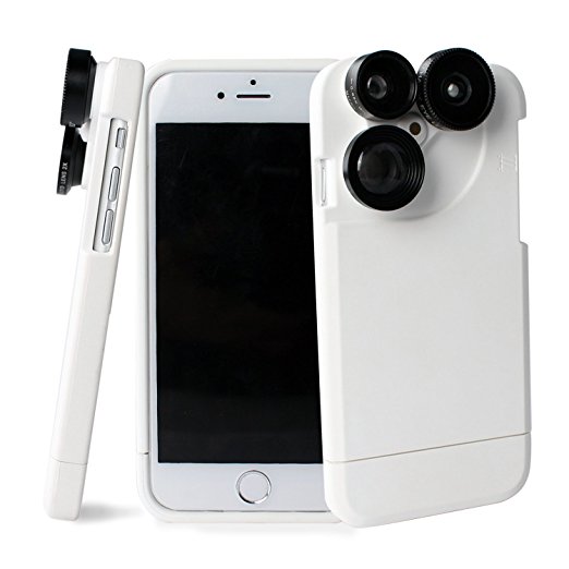 4 in 1 iPhone 6/iphone 6s Lens Case Camera Lens Kit Fish Eye Lens / Macro Lens / Wide Angle Lens / Telephoto Lens White(4.7 inch)