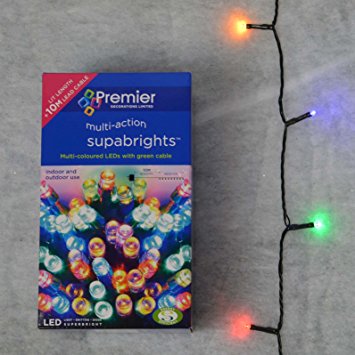 Premier Multi-Coloured 200 LED Christmas Lights Supabrights