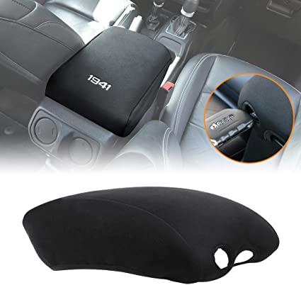 SUPAREE Jeep Wrangler JL Center Console Cover Armrest Pad with Keyhole for 2018-2021 Jeep Wrangler JL JLU 2020 2021 Gladiator JT Trunk, Black