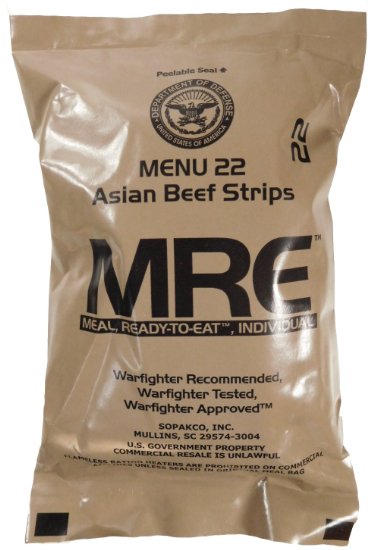 MREs Meals Ready-to-Eat Genuine US Military Surplus 1 Pack Assorted Flavor