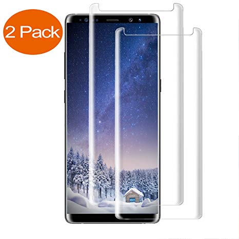 [2-Pack] Galaxy Note 8 Screen Protector, Full Coverage Scratch Proof 3D Curved Edge Screen Protector, HD Clear 9H Tempered Glass Film Screen Protector Compatible Samsung Galaxy Note 8