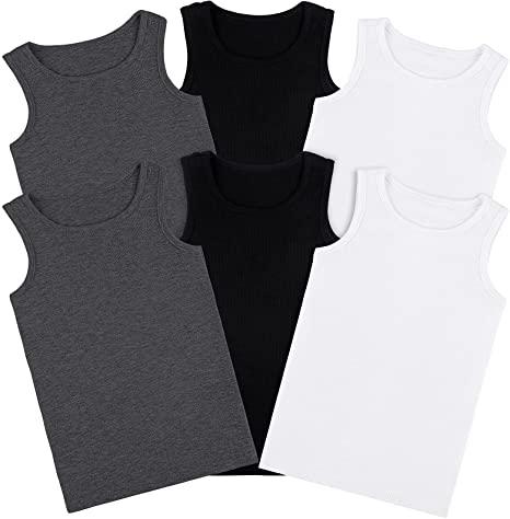 Cooraby 6 Pack Toddler Tank Top Kids Undershirts Soft Undershirt for Boys and Girls