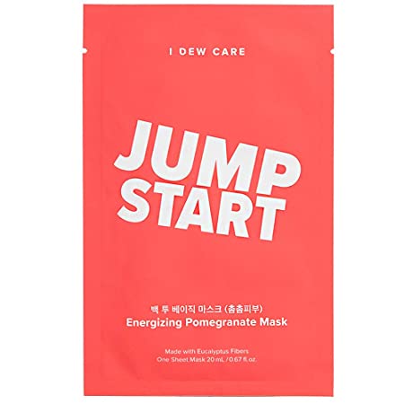 I DEW CARE Jump Start | Energizing Pomergranate Sheet Mask | Korean Skincare, Facial Treatment, Vegan, Cruelty-Free, Paraben-Free