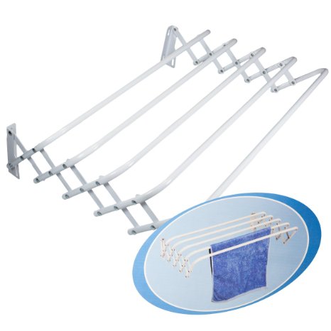 Alton Expandable Clothes Dryer Hanging Laundry Drying Rack Accordian Wall Mount