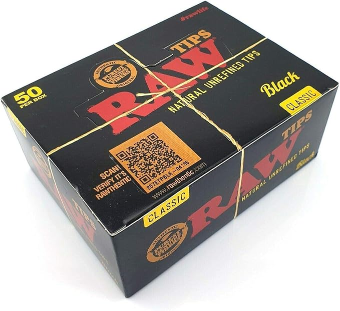 Raw Black Filter Tips 50ct - Raw Rolling Paper Tips