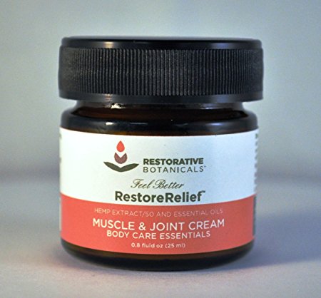Restorative Botanicals 50 mg Hemp Oil Muscle & Joint Pain Relief Cream (25ml) Restore Relief