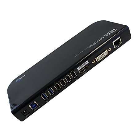 Liztek UD-3700 USB 3.0 Universal Docking Station Dual Monitor(VGA, HDMI and DVI to 2048x1152, Gigabit Ethernet, 2 USB 3.0 Ports w/ Tablets/Smartphones Charging Function, 4 USB 2.0 Ports, Audio for Headset and Microphone , 12V/2A AC Power Adapter) Perfect for Laptop, Ultrabook and PCs
