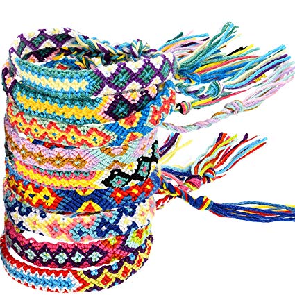 Zhanmai 10 Pieces Woven Bracelets Handmade Friendship Bracelets Multi Color Braided Bracelet for Wrist Ankle