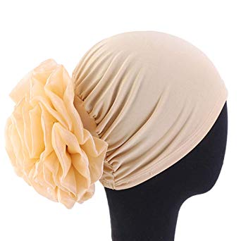 Women Flower Elastic Turban Beanie Head Wrap Chemo Cap Hat