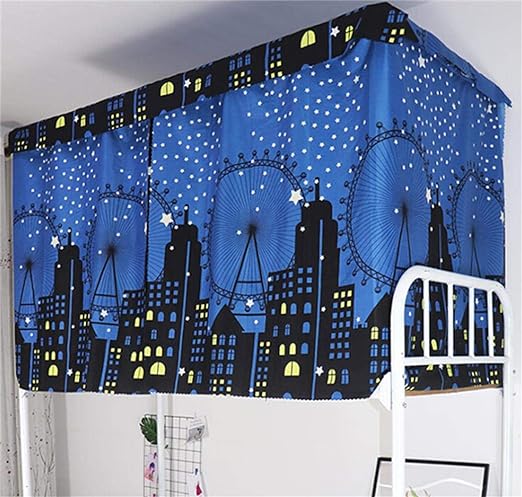 Dustproof Bed Canopy Single Sleeper Bunk Bed Curtains Dormitory Blackout Cloth Mosquito Nets Bed Tent Curtain for Junior Loft Bed College Students Dorm Sleep Privacy Bed Spread Blackout Curtains