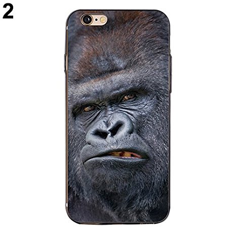 EUNOMIA 3D Animals Cat Wolf Lion Gorilla Lizard Rabbit Pattern Hard PC Soft TPU Frame Back Case Cover For Apple Samsung - #2 for iPhone 5C