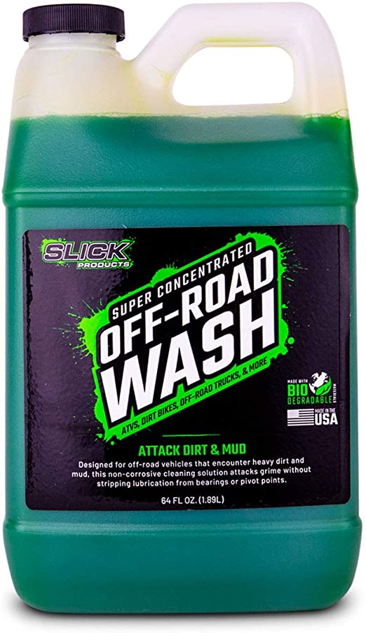 Slick Products Off-Road Wash Super Concentrated Bike, ATV, UTV, Truck Wash Foam Shampoo for Heavy Dirt and Mud - 64 oz.