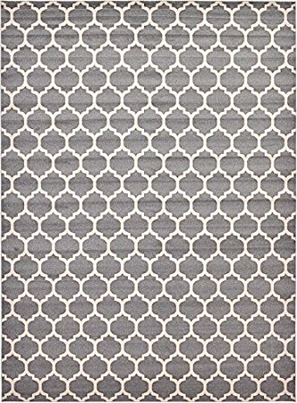 Unique Loom Trellis Collection Dark Gray 13 x 18 Area Rug (13' x 18')